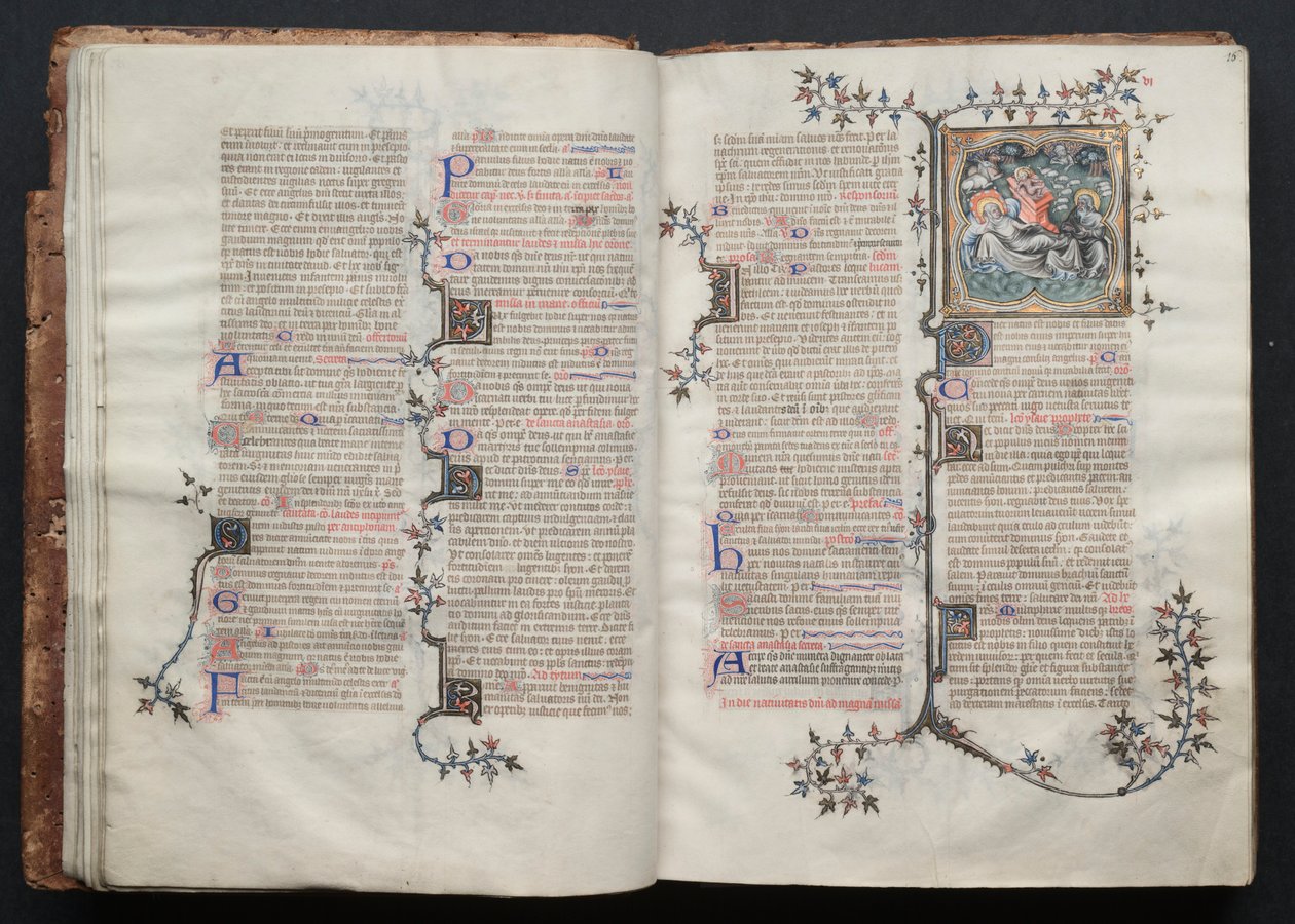 El Misal de Gotha: Fol. 15v, Texto, c. 1375 de Master of the Boqueteaux