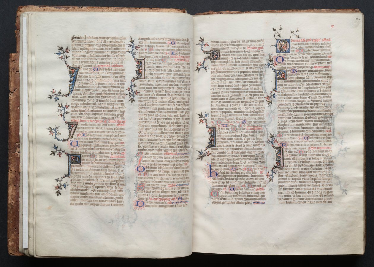 El Misal de Gotha: Fol. 19r, Texto, c. 1375 de Master of the Boqueteaux