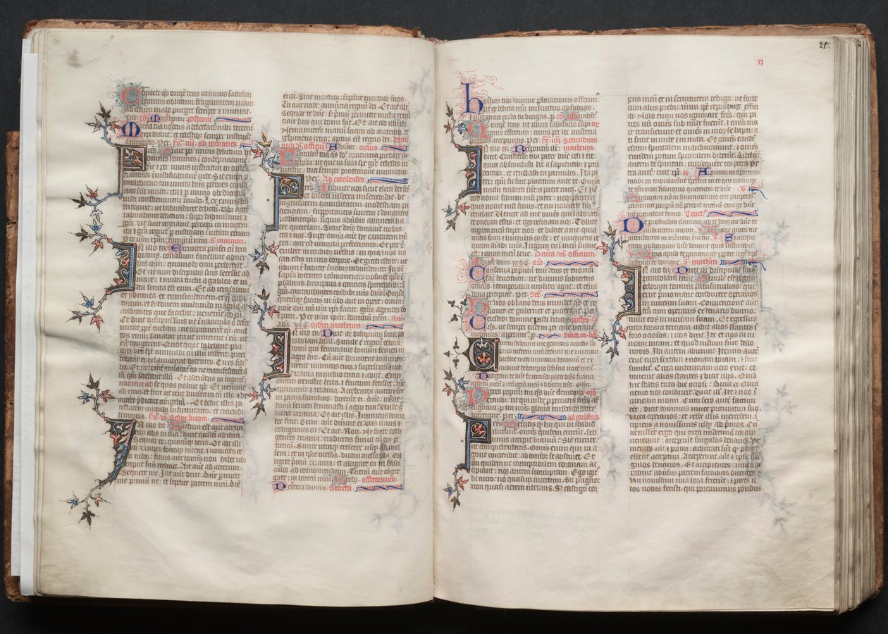 El misal de Gotha: Fol. 20v, texto, c. 1375 de Master of the Boqueteaux