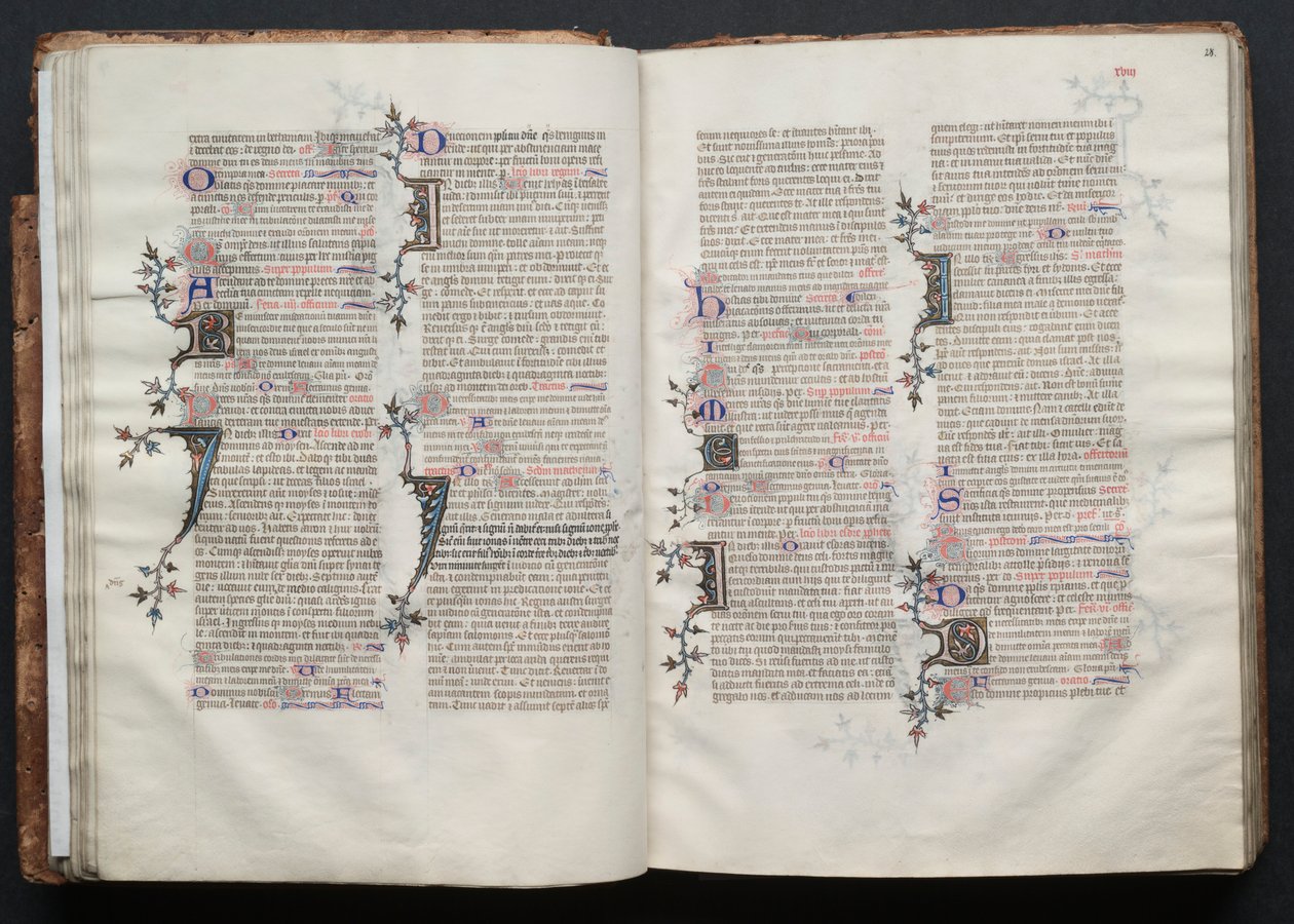 El Misal de Gotha: Fol. 27v, Texto, c. 1375 de Master of the Boqueteaux