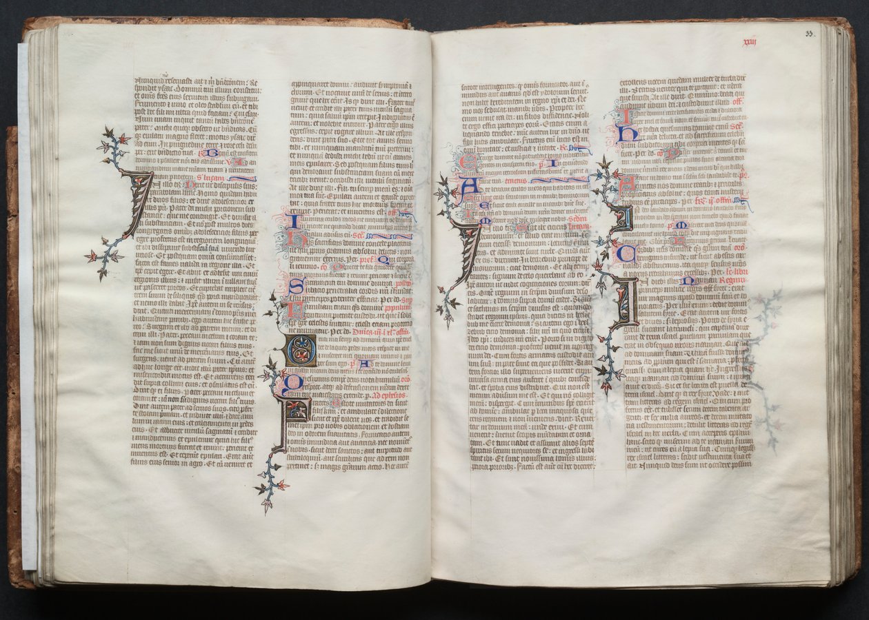 El Misal de Gotha: Fol. 32v, Texto, c. 1375 de Master of the Boqueteaux