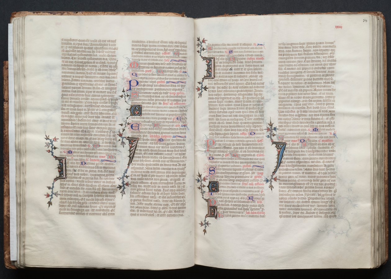 El misal de Gotha: Fol. 34r, Texto, c. 1375 de Master of the Boqueteaux