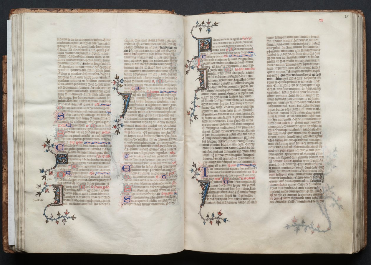 El Misal de Gotha: Fol. 34v, Texto, c. 1375 de Master of the Boqueteaux