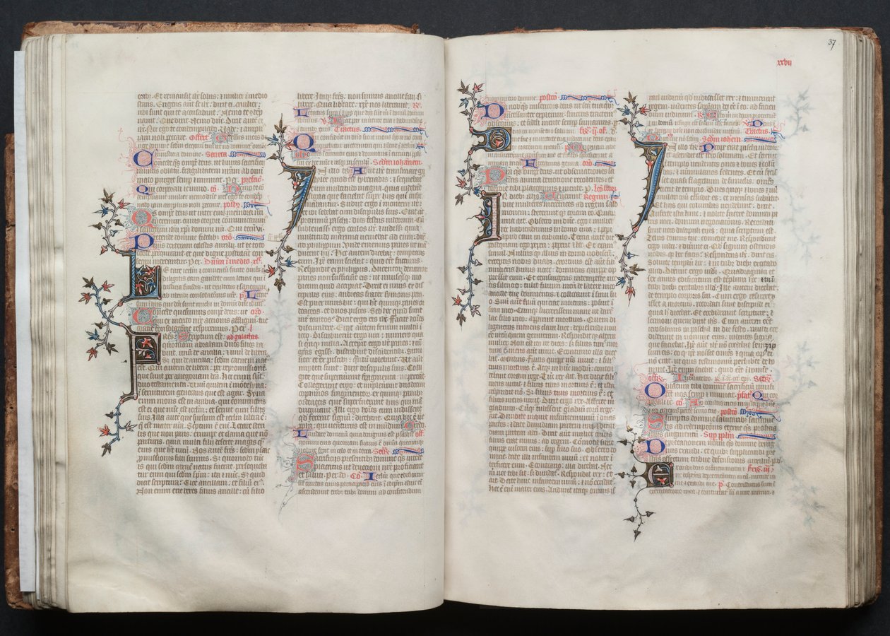El Misal de Gotha: Fol. 36v, Texto, c. 1375 de Master of the Boqueteaux
