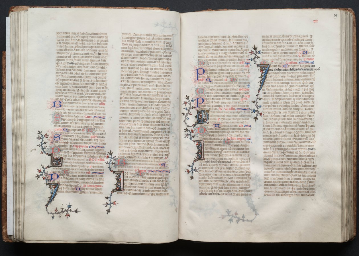 El Misal de Gotha: Fol. 38v, Texto, c. 1375 de Master of the Boqueteaux