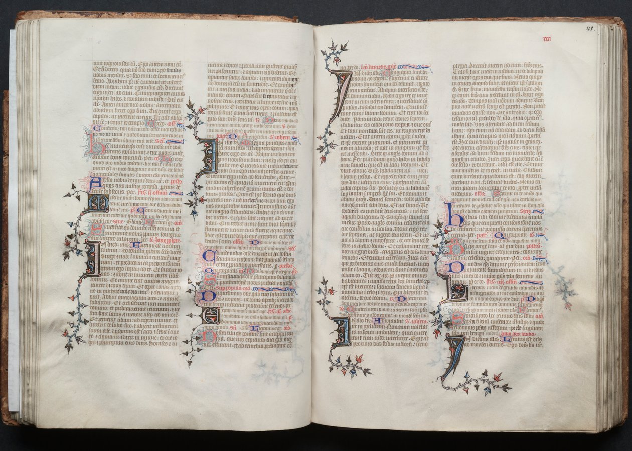 El misal de Gotha: Fol. 40v, Texto, c. 1375 de Master of the Boqueteaux