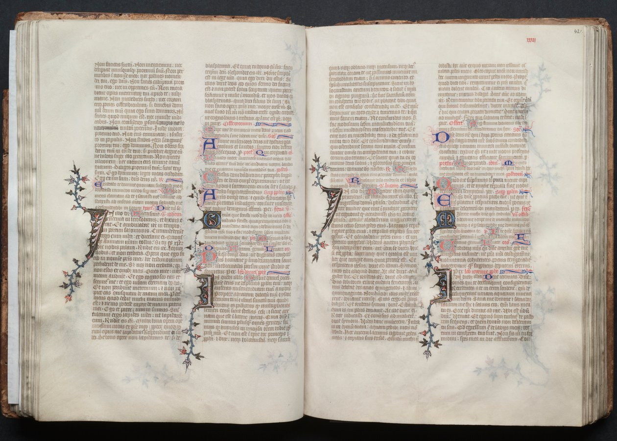 El misal de Gotha: Fol. 42r, texto, c. 1375 de Master of the Boqueteaux