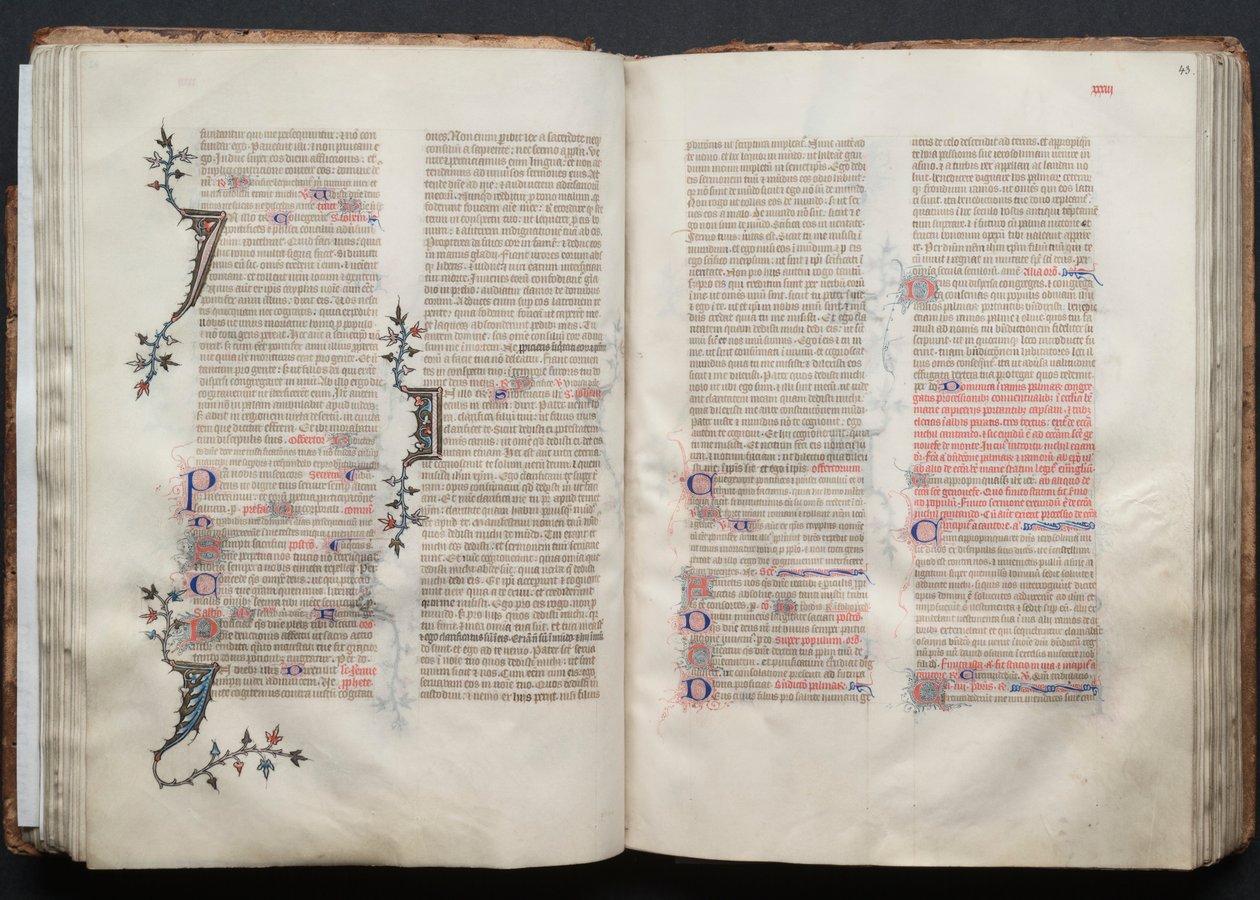 El misal de Gotha: Fol. 43r, Texto, c. 1375 de Master of the Boqueteaux