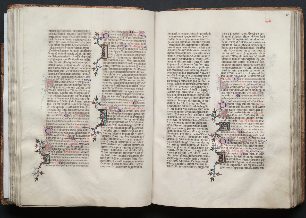 El Misal de Gotha: Fol. 45v, Texto, c. 1375 de Master of the Boqueteaux