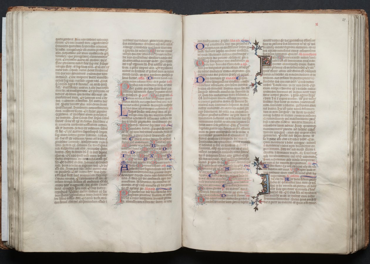 El Misal de Gotha: Fol. 50r, Texto, c. 1375 de Master of the Boqueteaux
