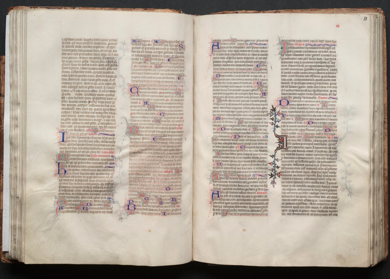 El Misal de Gotha: Fol. 50v, Texto, c. 1375 de Master of the Boqueteaux