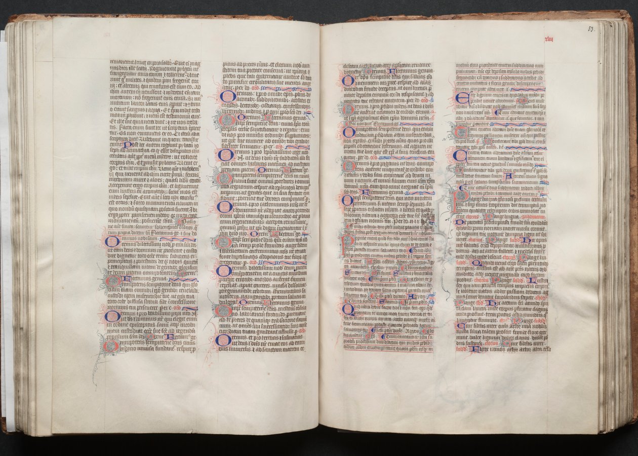 El Misal de Gotha: Fol. 52v, Texto, c. 1375 de Master of the Boqueteaux