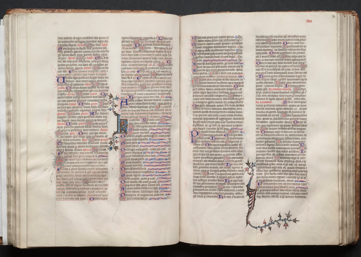 El Misal de Gotha: Fol. 53v, Texto, c. 1375 de Master of the Boqueteaux