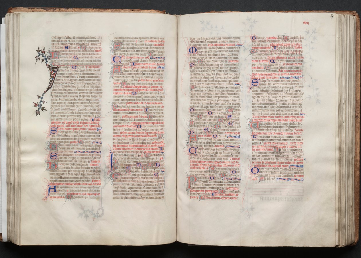 El Misal de Gotha: Fol. 56v, Texto, c. 1375 de Master of the Boqueteaux
