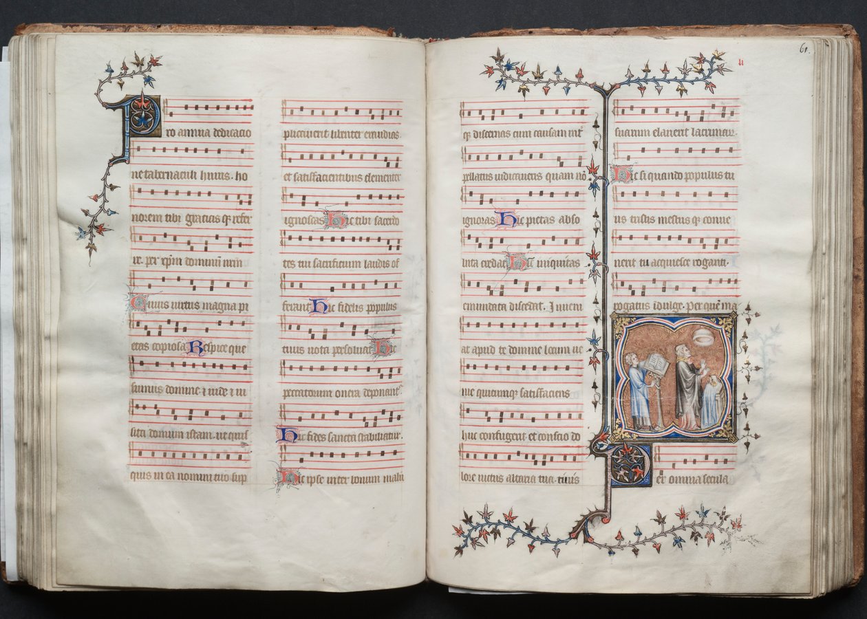 El Misal de Gotha: Fol. 60v, Texto, c. 1375 de Master of the Boqueteaux