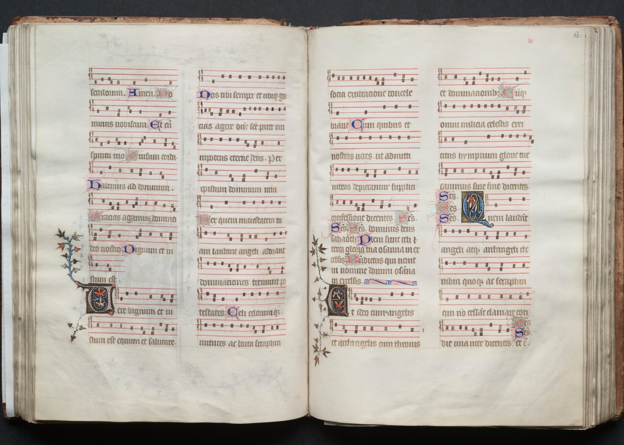 El Misal de Gotha: Fol. 61v, Texto, c. 1375 de Master of the Boqueteaux