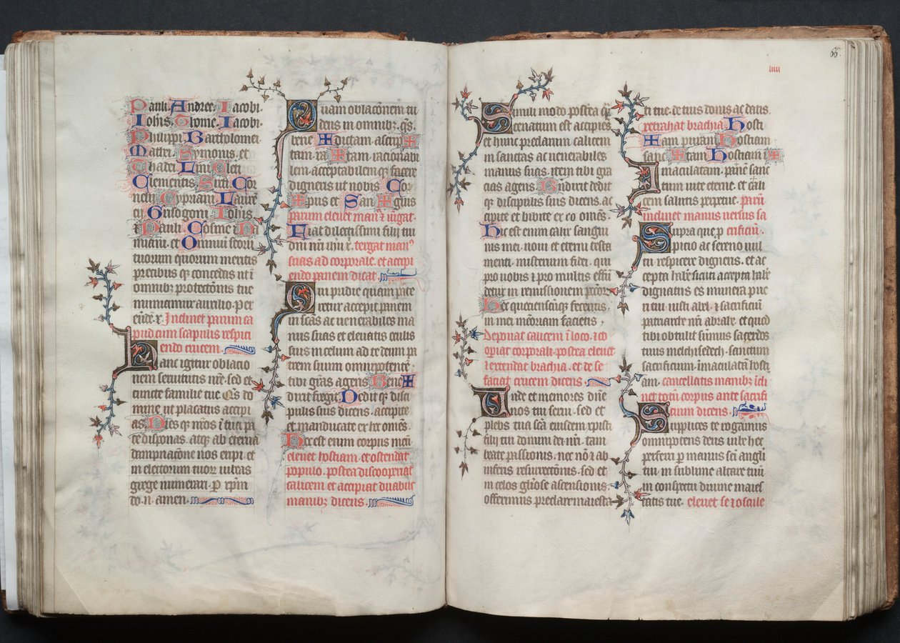 El Misal de Gotha: Fol. 65v, Texto, c. 1375 de Master of the Boqueteaux
