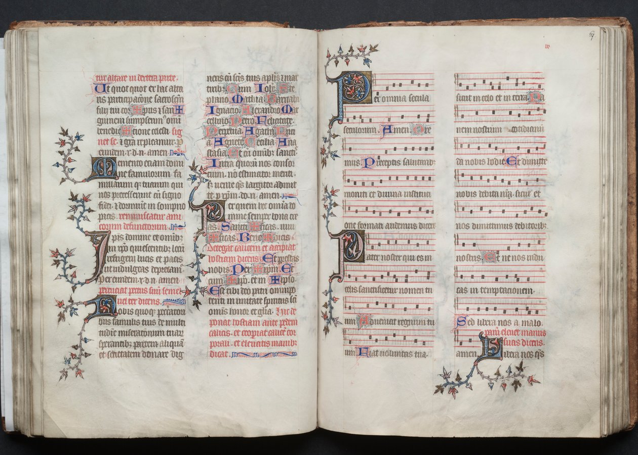 El Misal de Gotha: Fol. 67r, Texto, c. 1375 de Master of the Boqueteaux