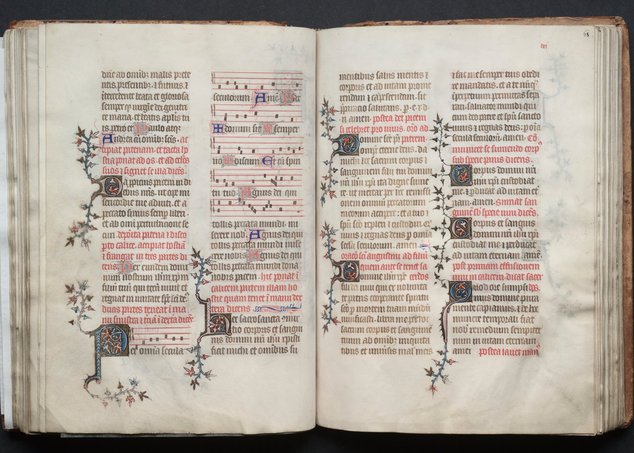 El Misal de Gotha: Fol. 68r, Texto, c. 1375 de Master of the Boqueteaux