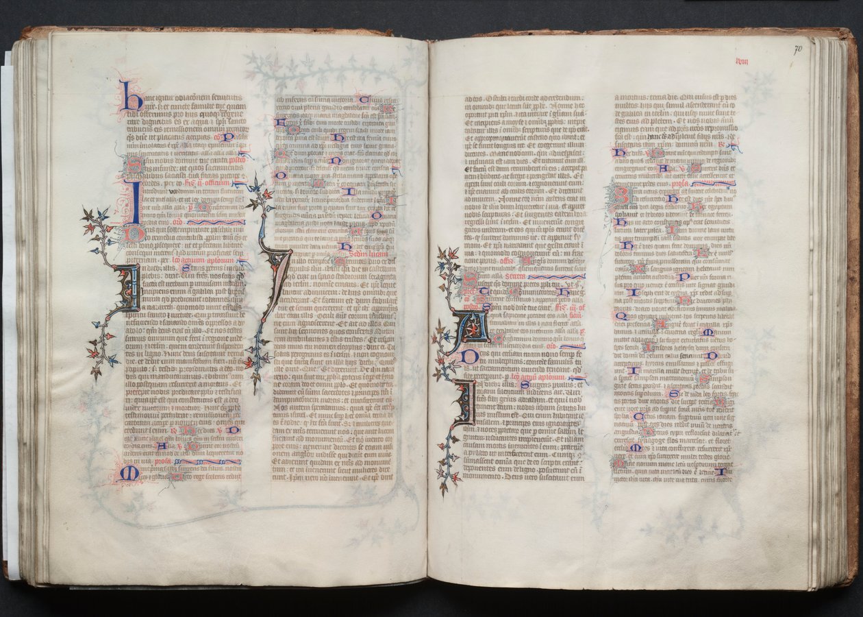 El Misal de Gotha: Fol. 70r, Texto, c. 1375 de Master of the Boqueteaux