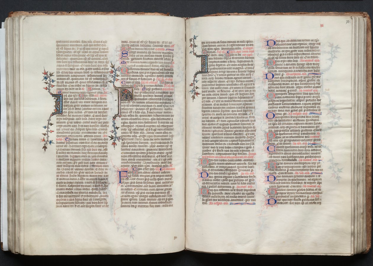 El Misal de Gotha: Fol. 73r, Texto, c. 1375 de Master of the Boqueteaux