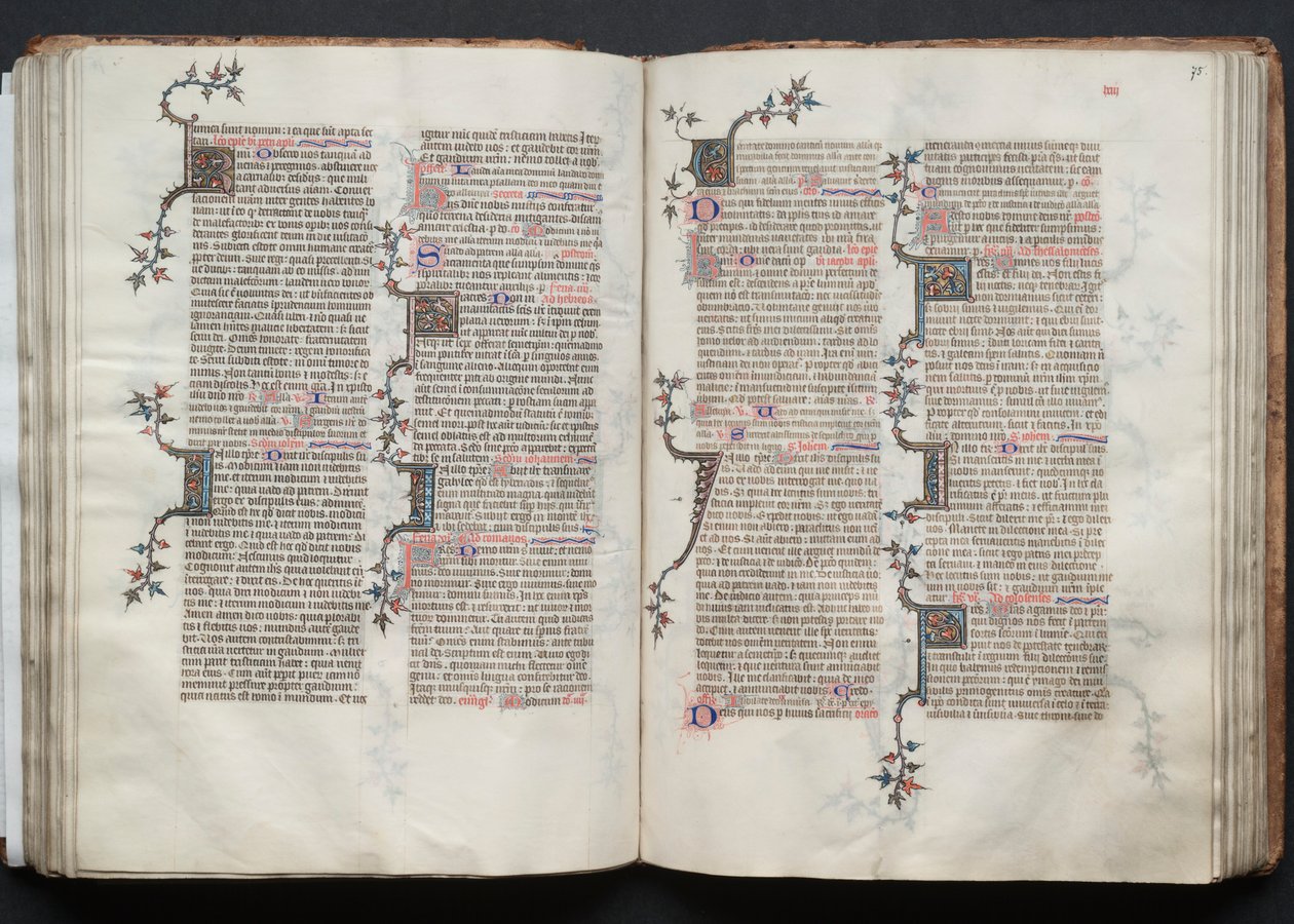 El Misal de Gotha: Fol. 75r, Texto, c. 1375 de Master of the Boqueteaux