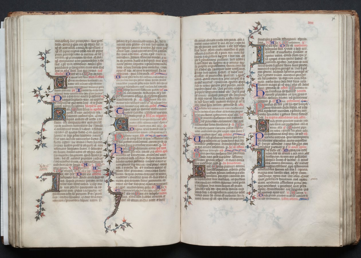 El misal de Gotha: Fol. 76r, Texto, c. 1375 de Master of the Boqueteaux