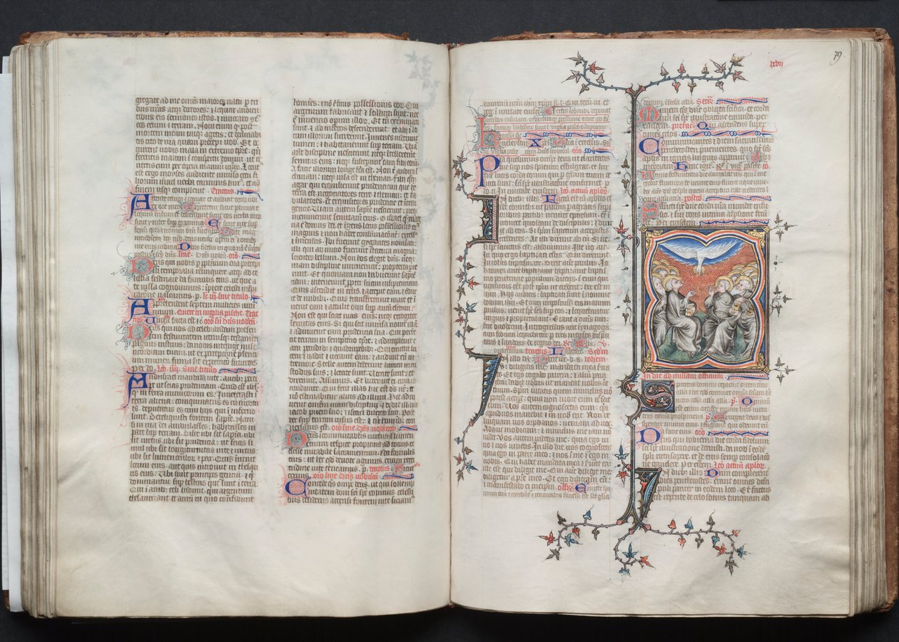 El Misal de Gotha: Fol 79r, El Pentecostés, c. 1375 de Master of the Boqueteaux