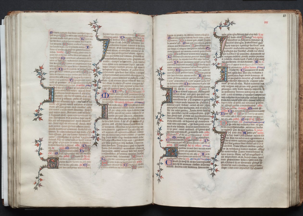 El Misal de Gotha: Fol. 80v, Texto, c. 1375 de Master of the Boqueteaux