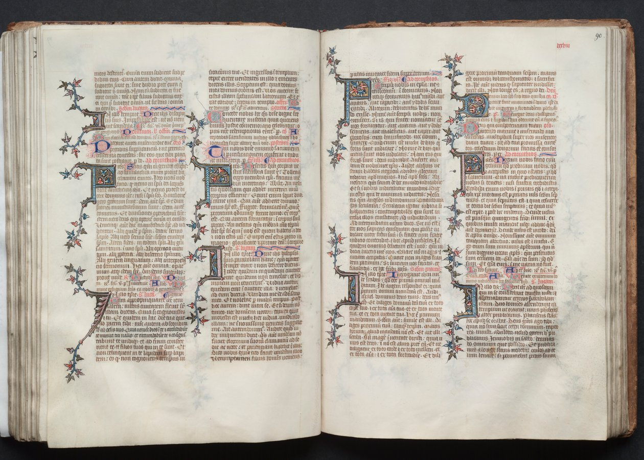 El Misal de Gotha: Fol. 89v, Texto, c. 1375 de Master of the Boqueteaux
