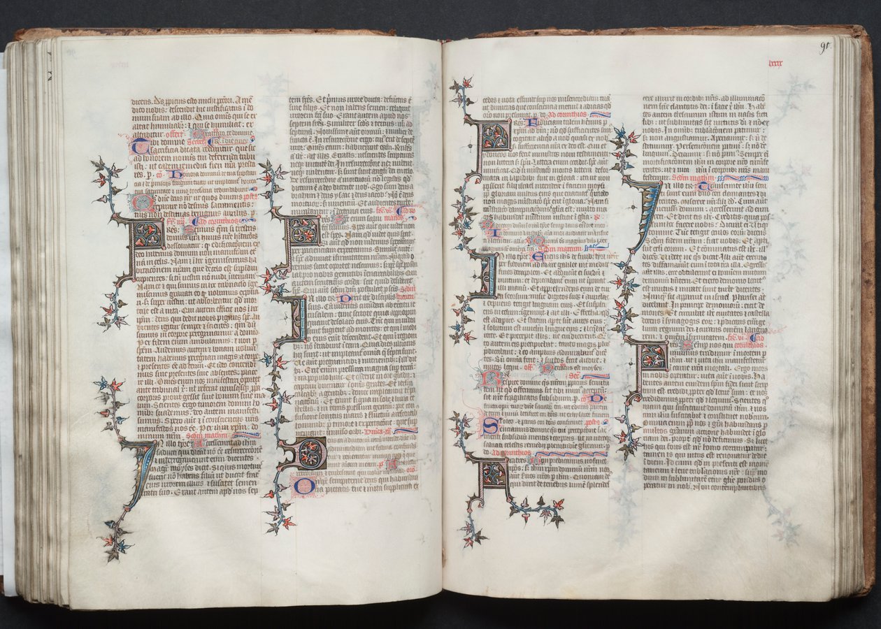El Misal de Gotha: Fol. 90v, Texto, c. 1375 de Master of the Boqueteaux