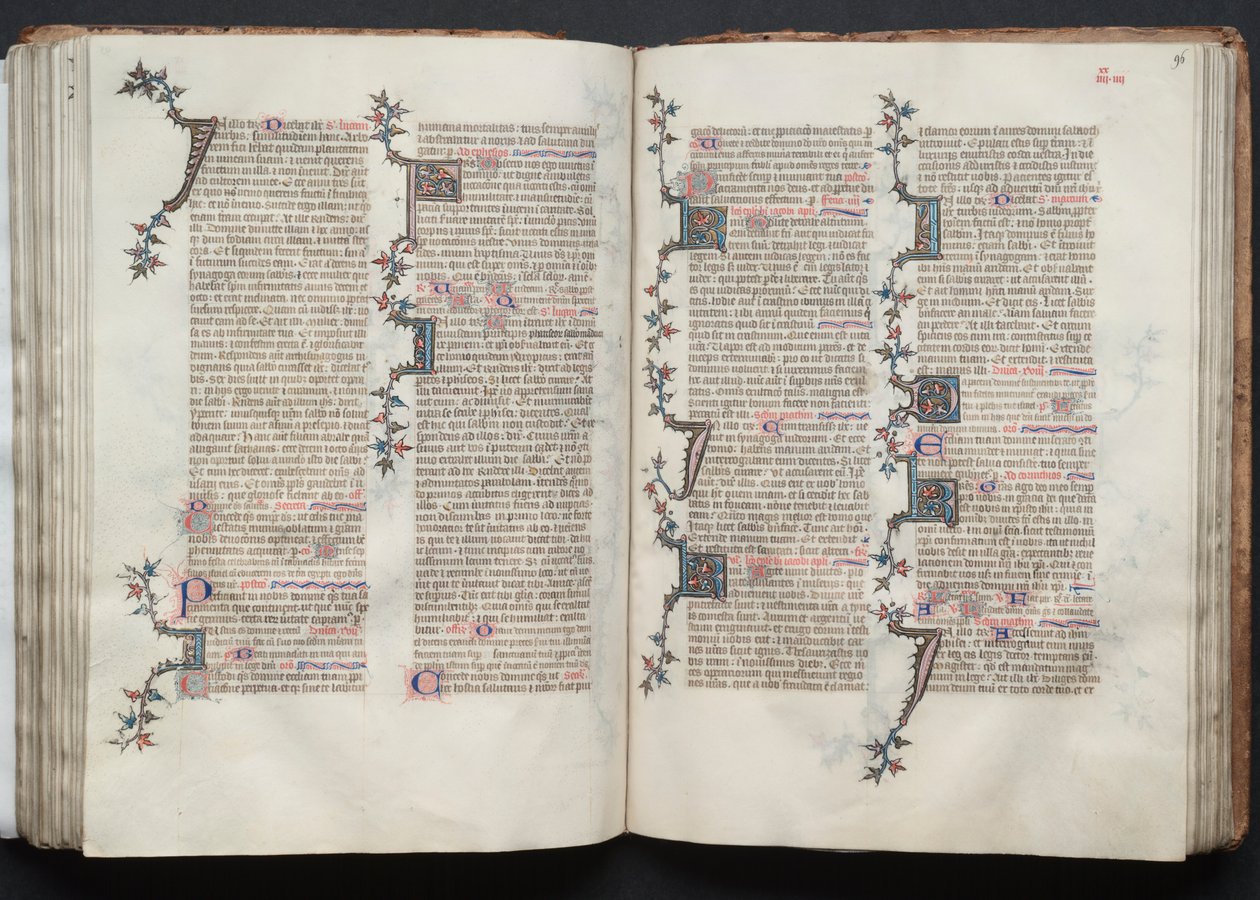 El Misal de Gotha: Fol. 95v, Texto, c. 1375 de Master of the Boqueteaux