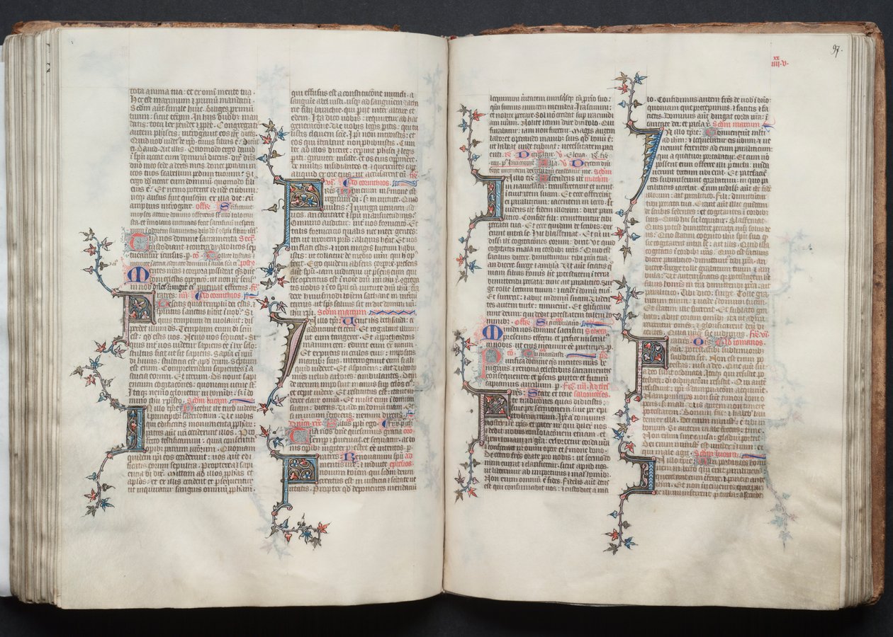 El misal de Gotha: Fol. 97r, texto, c. 1375 de Master of the Boqueteaux