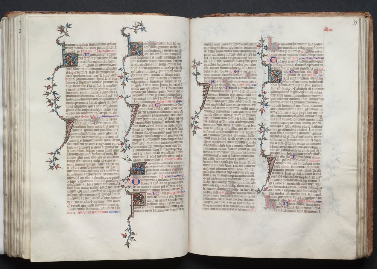 El Misal de Gotha: Fol. 99r, Texto, c. 1375 de Master of the Boqueteaux