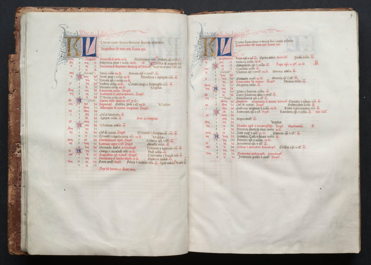 El Misal de Gotha: Fol. 9r, Texto de Master of the Boqueteaux