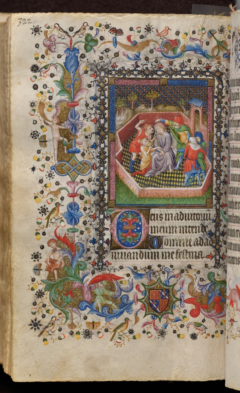 Horas de Carlos el Noble, rey de Navarra (1361-1425): fol. 161v, Burla de Cristo de Master of the Brussels Initials and Associates