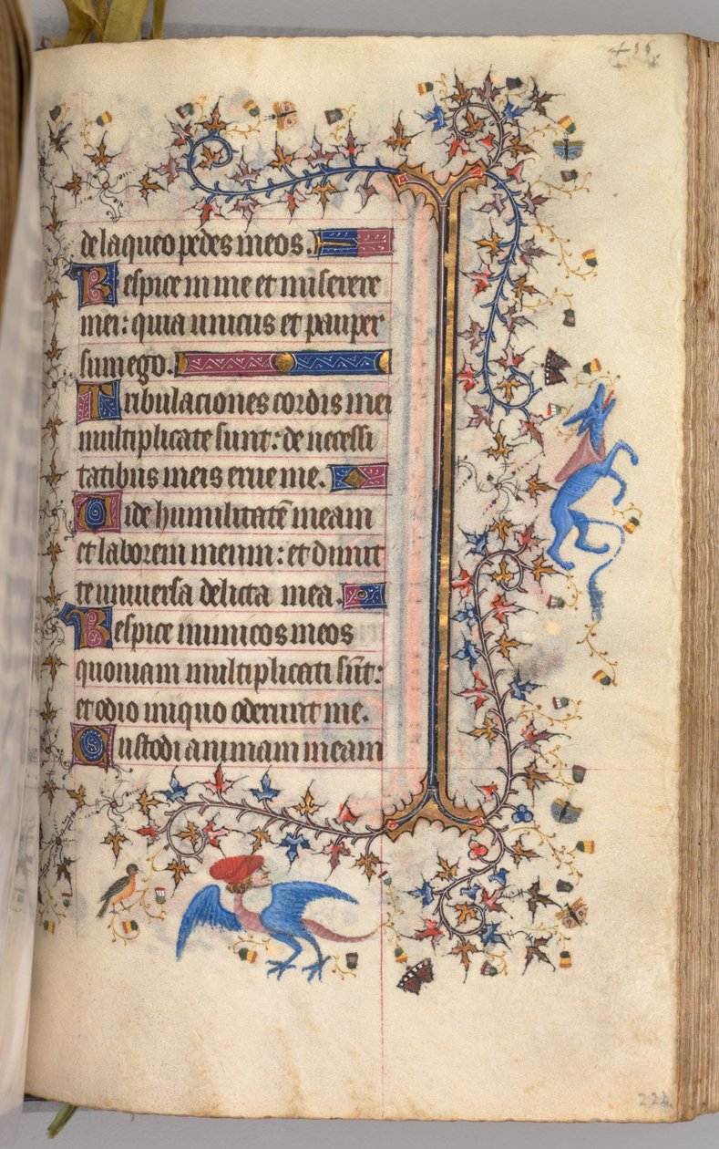 Horas de Carlos el Noble, rey de Navarra (1361-1425): fol. 222r, Texto de Master of the Brussels Initials and Associates