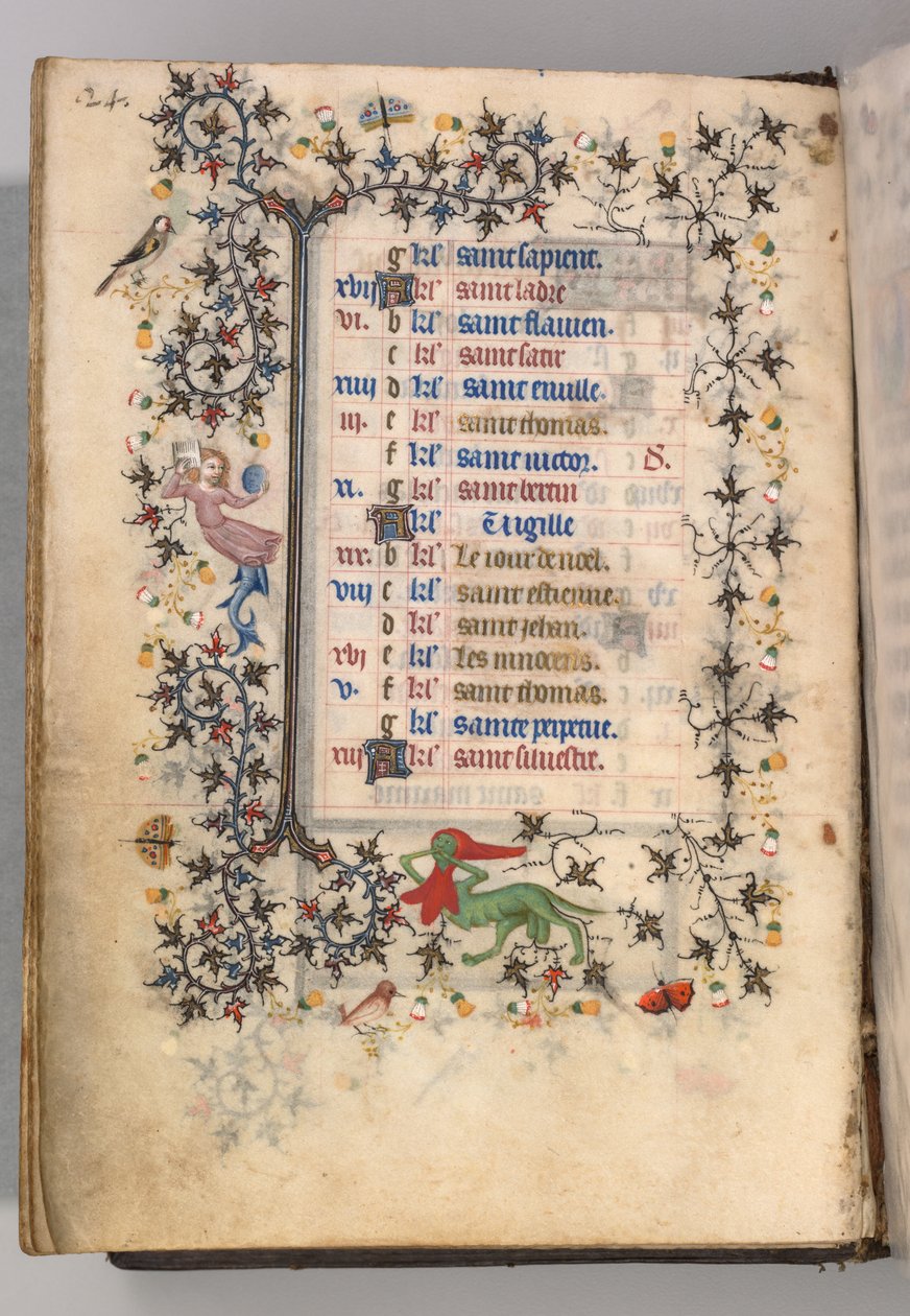 Horas de Carlos el Noble, Rey de Navarra 1361-1425: fol. 12v, Diciembre de Master of the Brussels Initials and Associates