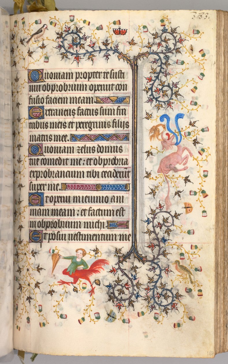Horas de Carlos el Noble, Rey de Navarra 1361-1425: fol. 187r, Texto, c. 1405 de Master of the Brussels Initials and Associates