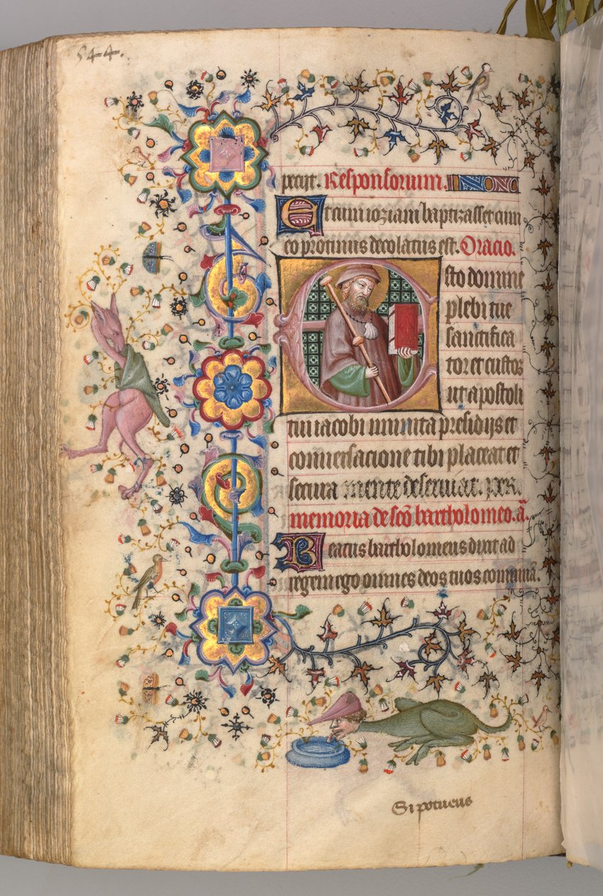 Horas de Carlos el Noble, Rey de Navarra 1361-1425: fol. 266v, San Jaime, c. 1405 de Master of the Brussels Initials and Associates