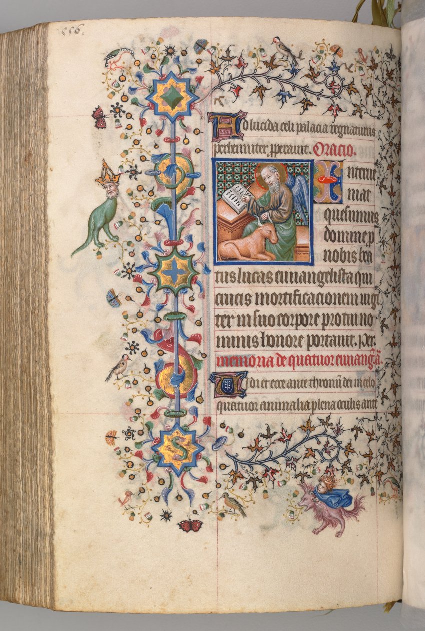 Horas de Carlos el Noble, Rey de Navarra 1361-1425, fol. 272v, San Lucas, c. 1405 de Master of the Brussels Initials and Associates
