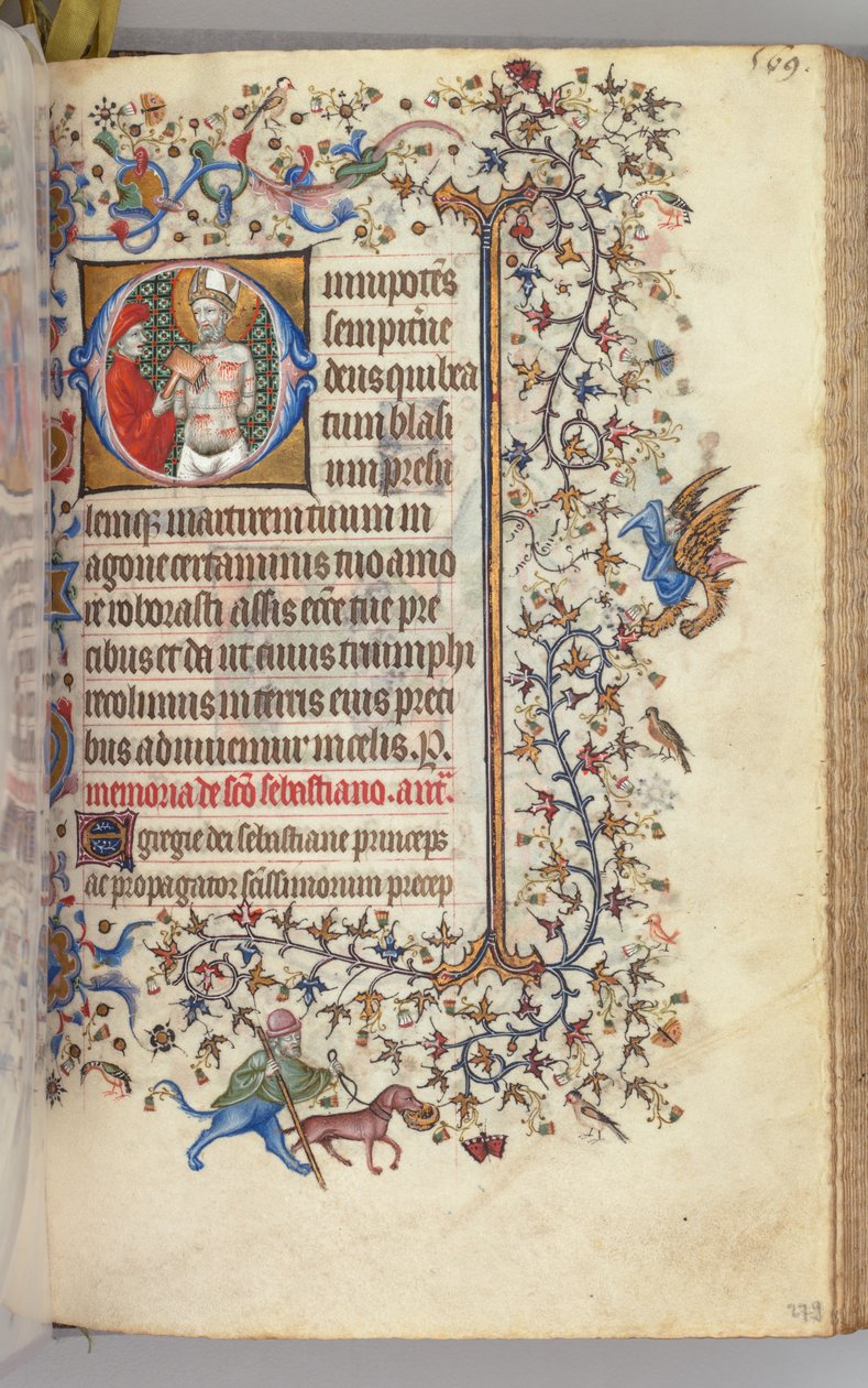 Horas de Carlos el Noble, Rey de Navarra 1361-1425, fol. 279r, San Basins, c. 1405 de Master of the Brussels Initials and Associates
