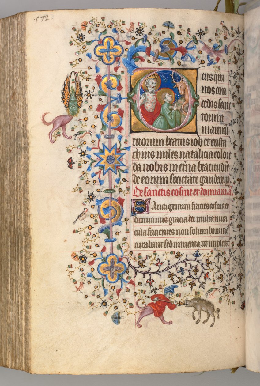 Horas de Carlos el Noble, Rey de Navarra 1361-1425, fol. 280v, SS. Job y Eustaquio, c. 1405 de Master of the Brussels Initials and Associates