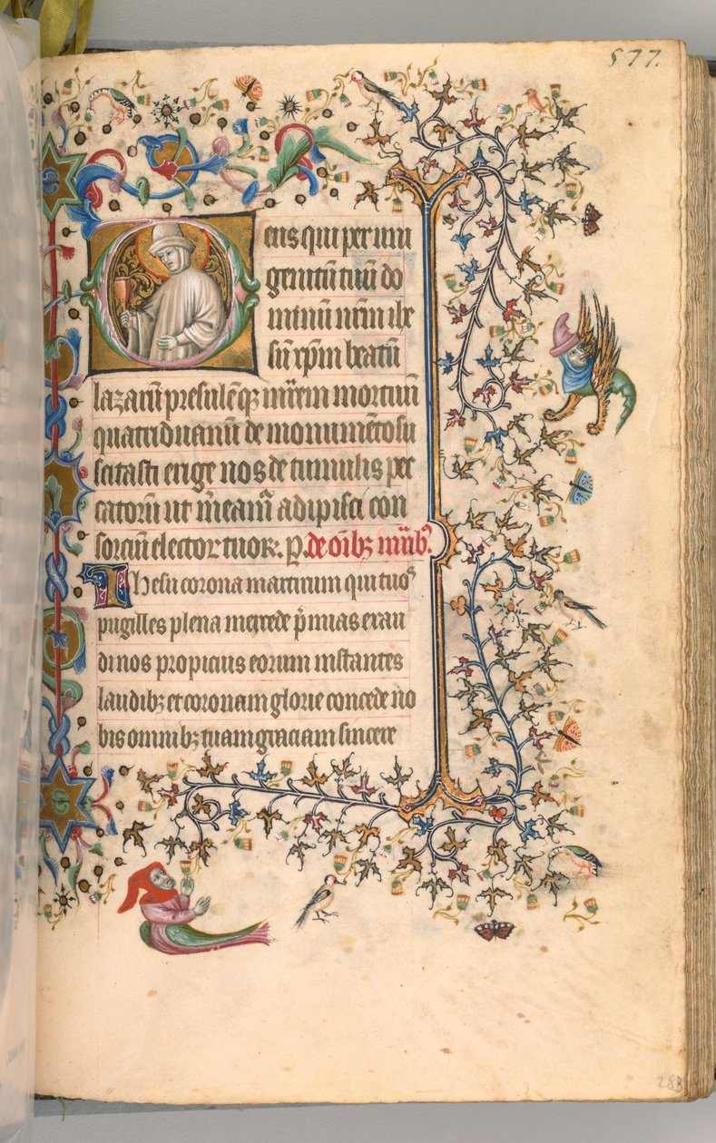 Horas de Carlos el Noble, Rey de Navarra 1361-1425, fol. 283r, San Lázaro, c. 1405 de Master of the Brussels Initials and Associates