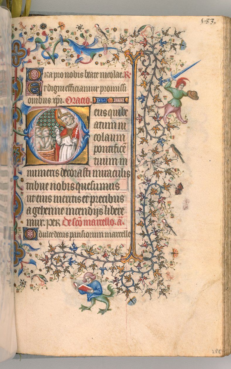 Horas de Carlos el Noble, Rey de Navarra 1361-1425, fol. 2865r, San Nicolás, c. 1405 de Master of the Brussels Initials and Associates