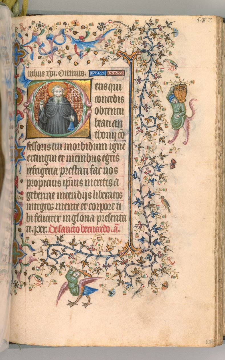 Horas de Carlos el Noble, Rey de Navarra 1361-1425, fol. 288r, San Antonio, c. 1405 de Master of the Brussels Initials and Associates