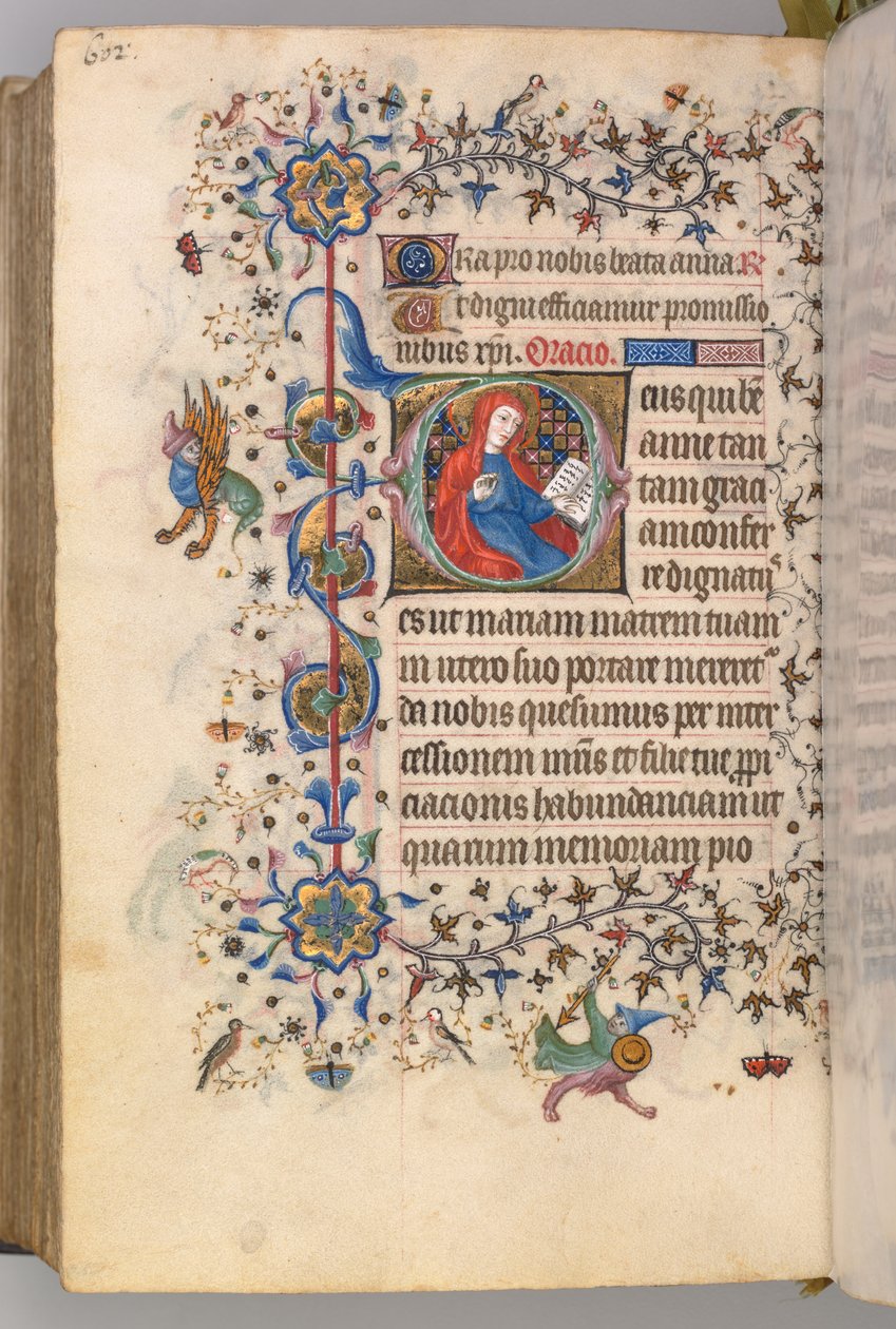 Horas de Carlos el Noble, Rey de Navarra 1361-1425, fol. 295v, Santa Ana, c. 1405 de Master of the Brussels Initials and Associates