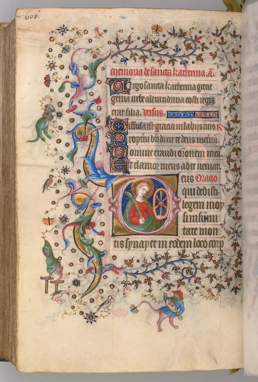 Horas de Carlos el Noble, Rey de Navarra 1361-1425, fol. 297v, Santa Catalina, c. 1405 de Master of the Brussels Initials and Associates