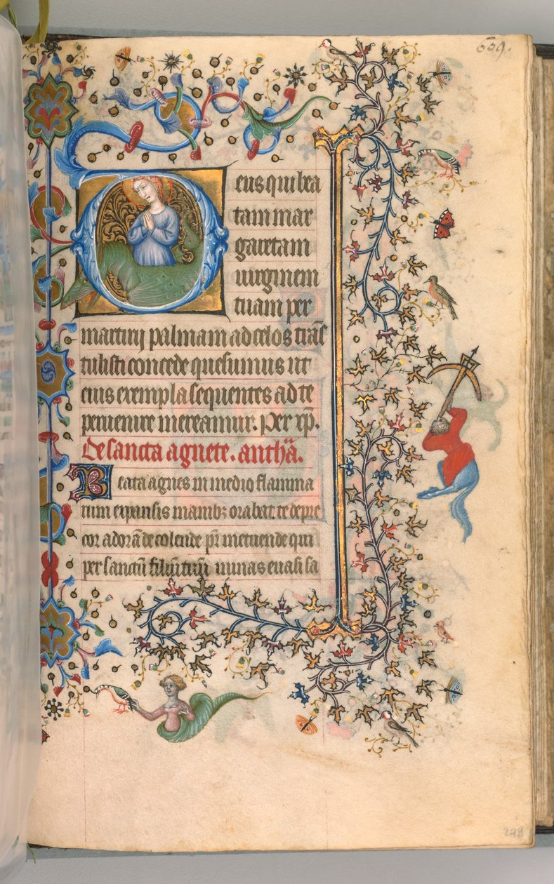 Horas de Carlos el Noble, Rey de Navarra 1361-1425, fol. 299a, Santa Margarita, c. 1405 de Master of the Brussels Initials and Associates