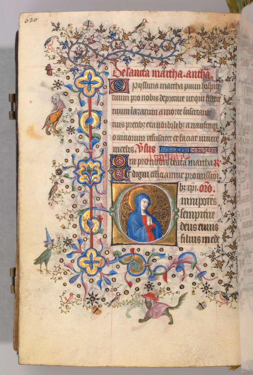 Horas de Carlos el Noble, Rey de Navarra 1361-1425, fol. 304v, Santa Marta, c. 1405 de Master of the Brussels Initials and Associates